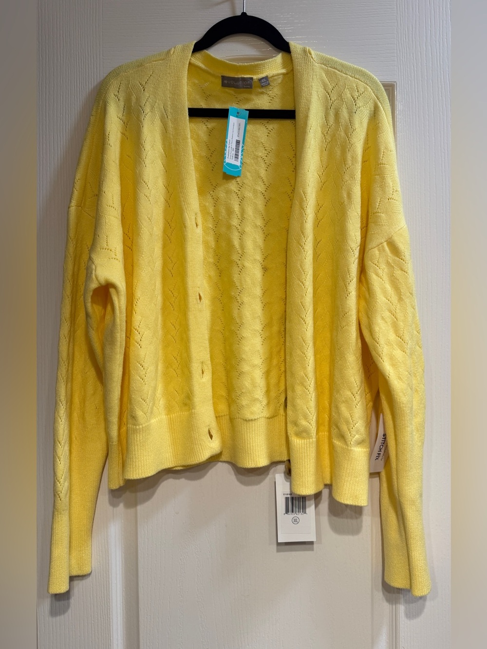Sunny Yellow Open-Front Cable Knit Cardigan